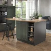 Vicco Îlot de cuisine Vert et or campagne/anthracite 90cm sans PT