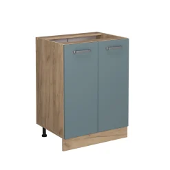 Vicco Meuble bas de cuisine Bleu-gris 60cm sans PT