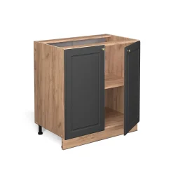 Vicco Meuble bas de cuisine Anthracite-or 80cm avec étagère, sans PT