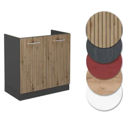 Vicco Meuble bas sous-évier Chêne Artisan 80cm sans PT