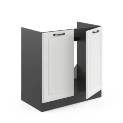 Vicco Meuble bas sous-évier Blanc campagne 80cm sans PT