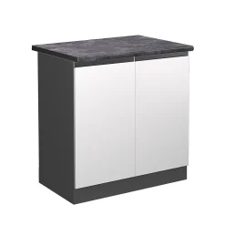 Vicco Meuble bas sous-évier Blanc 80cm , PT Anthracite