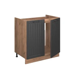 Vicco Meuble bas sous-évier Gris foncé 80cm sans PT