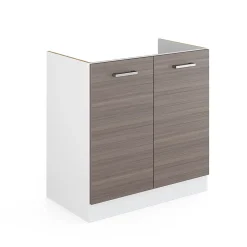 Vicco Meuble bas sous-évier Gris 80cm sans PT