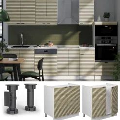 Vicco Meuble bas sous-évier Panneau en chêne 80cm sans plan de travail