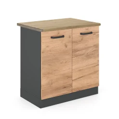 Vicco Meuble bas sous-évier Chêne de force doré 80cm , PT Chêne