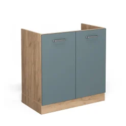 Vicco Meuble bas sous-évier Bleu-gris 80cm sans PT