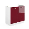 Vicco Meuble bas sous-évier Rouge brillant 80cm sans PT