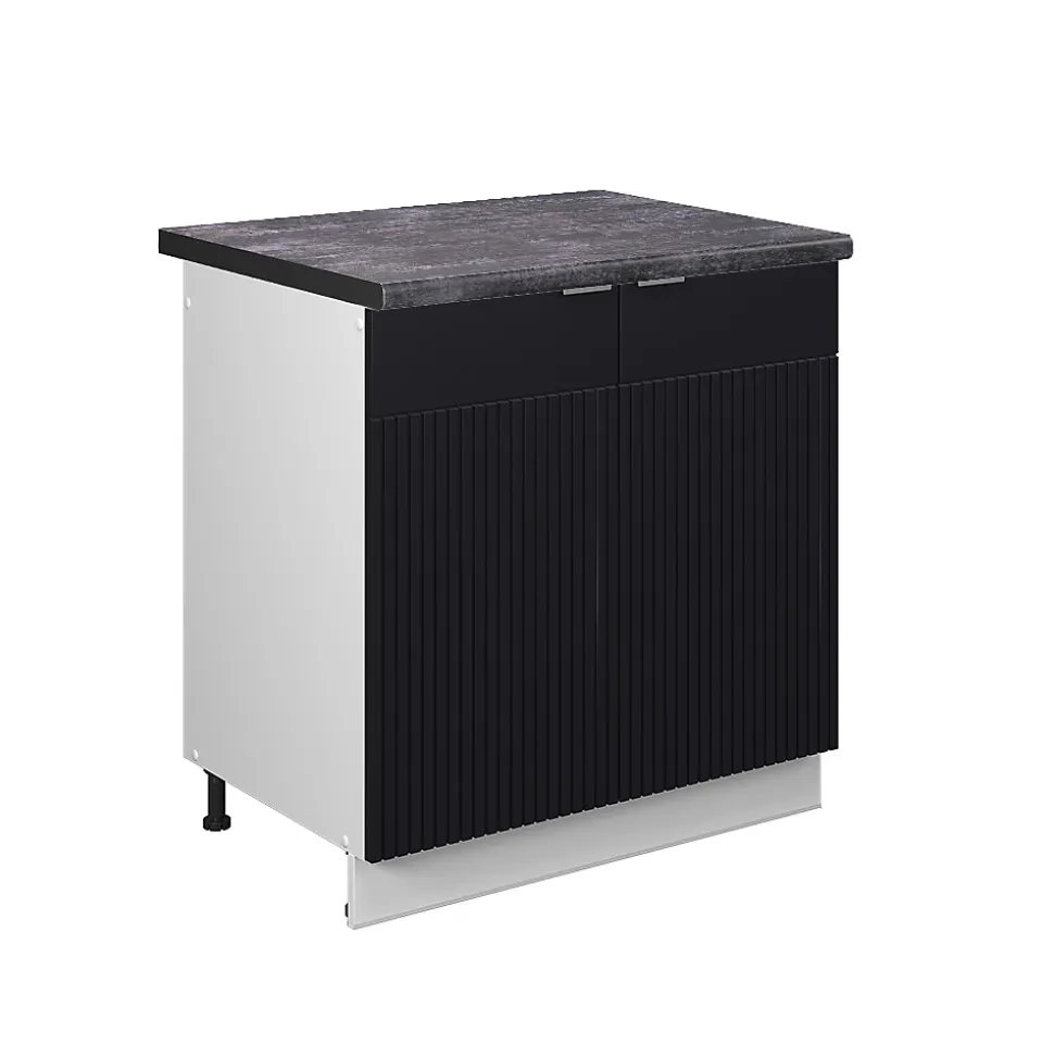 Vicco Meuble bas sous-évier Noir rayé 80cm , PT Anthracite