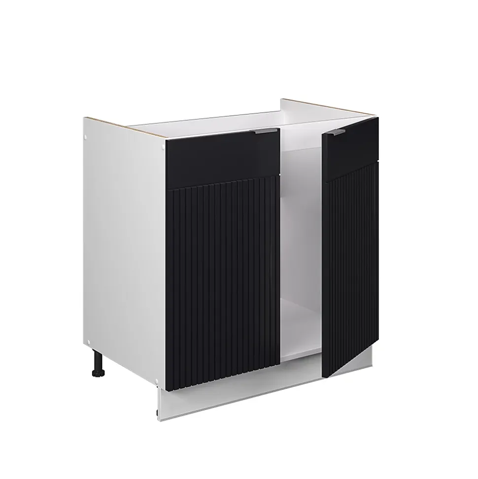 Vicco Meuble bas sous-évier Noir rayé 80cm , PT Anthracite