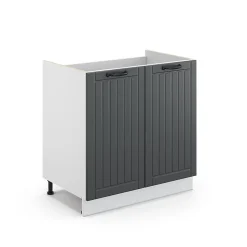 Vicco Meuble bas sous-évier Anthracite campagne 80cm sans PT