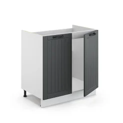 Vicco Meuble bas sous-évier Anthracite campagne 80cm sans PT