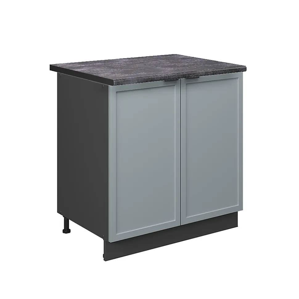 Vicco Meuble bas sous-évier Bleu clair-gris 80cm avec étagère, PT Anthracite
