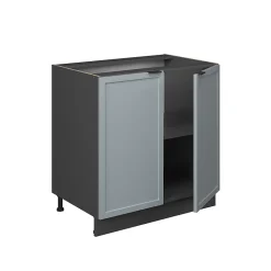 Vicco Meuble bas sous-évier Bleu clair-gris 80cm avec étagère, PT Anthracite