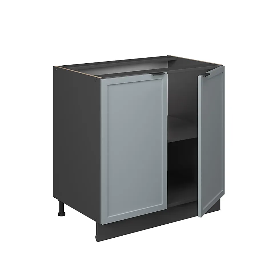 Vicco Meuble bas sous-évier Bleu clair-gris 80cm avec étagère, PT Anthracite