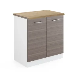 Vicco Meuble bas sous-évier Gris 80cm , PT Chêne