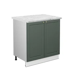 Vicco Meuble bas sous-évier Vert Or Campagne 80cm , PT Marbre