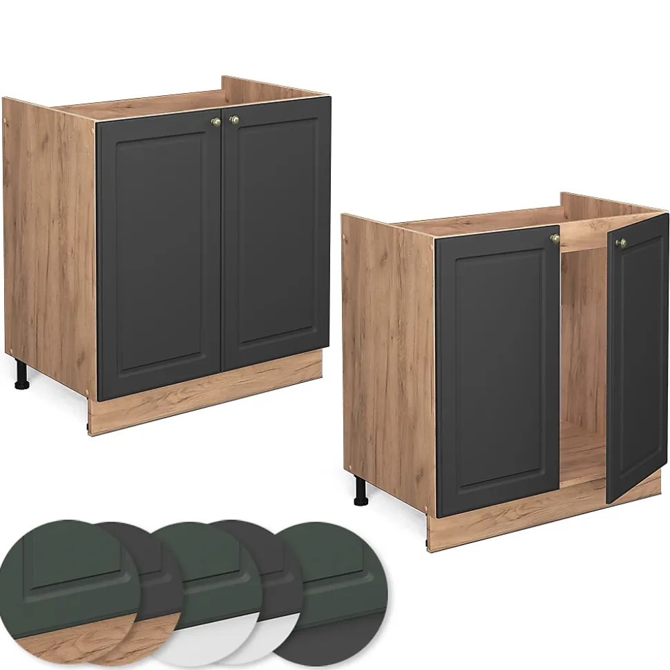 Vicco Meuble bas sous-évier Anthracite-or 80cm , PT Anthracite