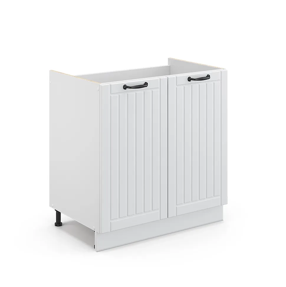 Vicco Meuble bas sous-évier Blanc campagne 80cm sans PT