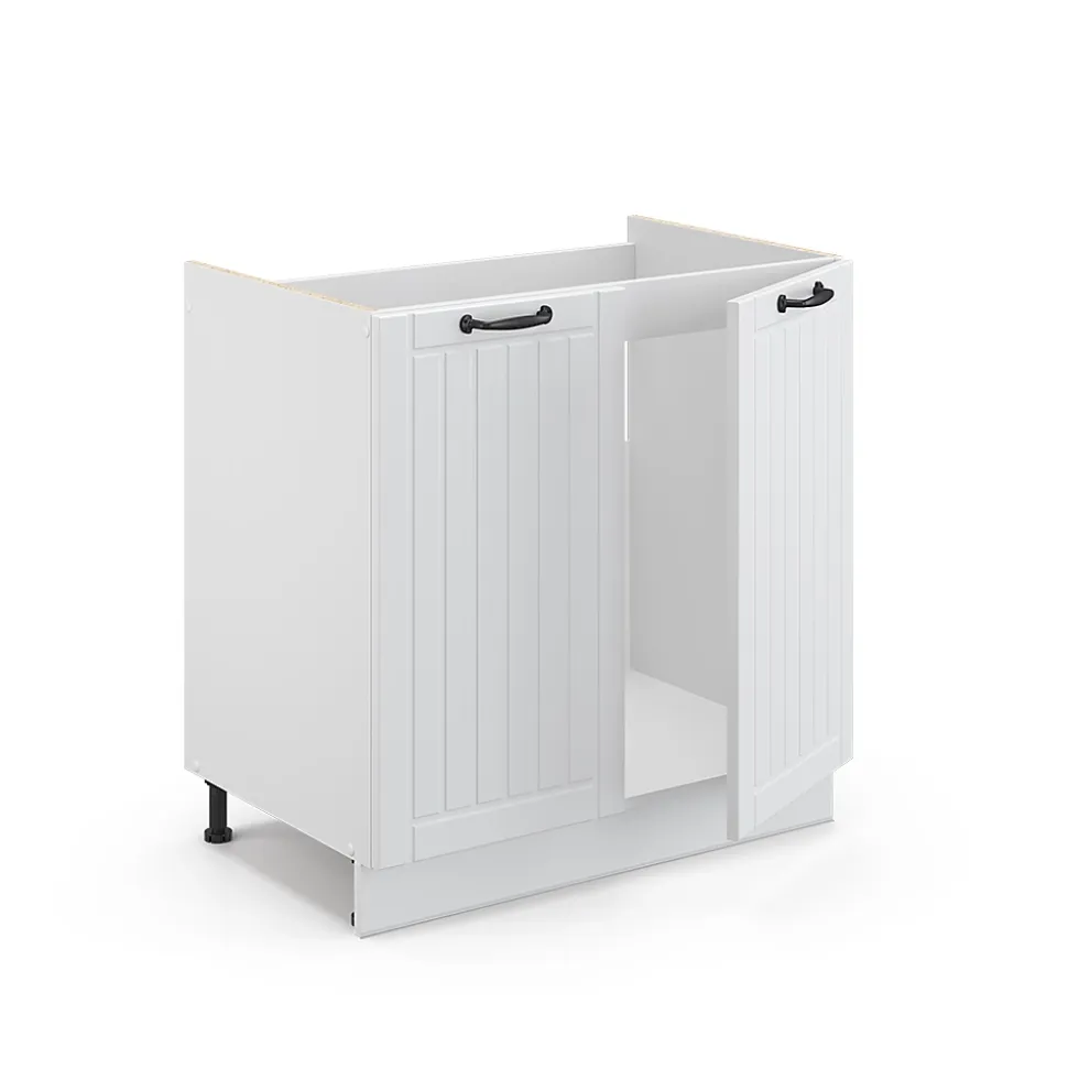 Vicco Meuble bas sous-évier Blanc campagne 80cm sans PT