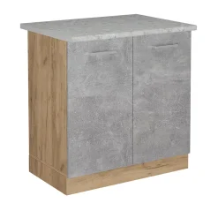 Vicco Meuble bas sous-évier Béton 80cm PT Marbre