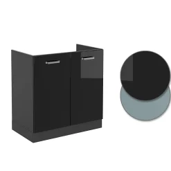 Vicco Meuble bas sous-évier Noir Haute brillance 80cm , PT Anthracite