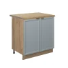 Vicco Meuble bas sous-évier Bleu clair-gris 80cm , PT Chêne