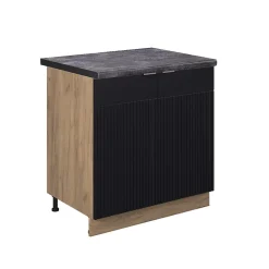 Vicco Meuble bas sous-évier Noir rayé 80cm , PT Anthracite