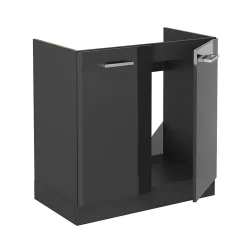 Vicco Meuble bas sous-évier Anthracite Haute brillance 80cm PT Marbre