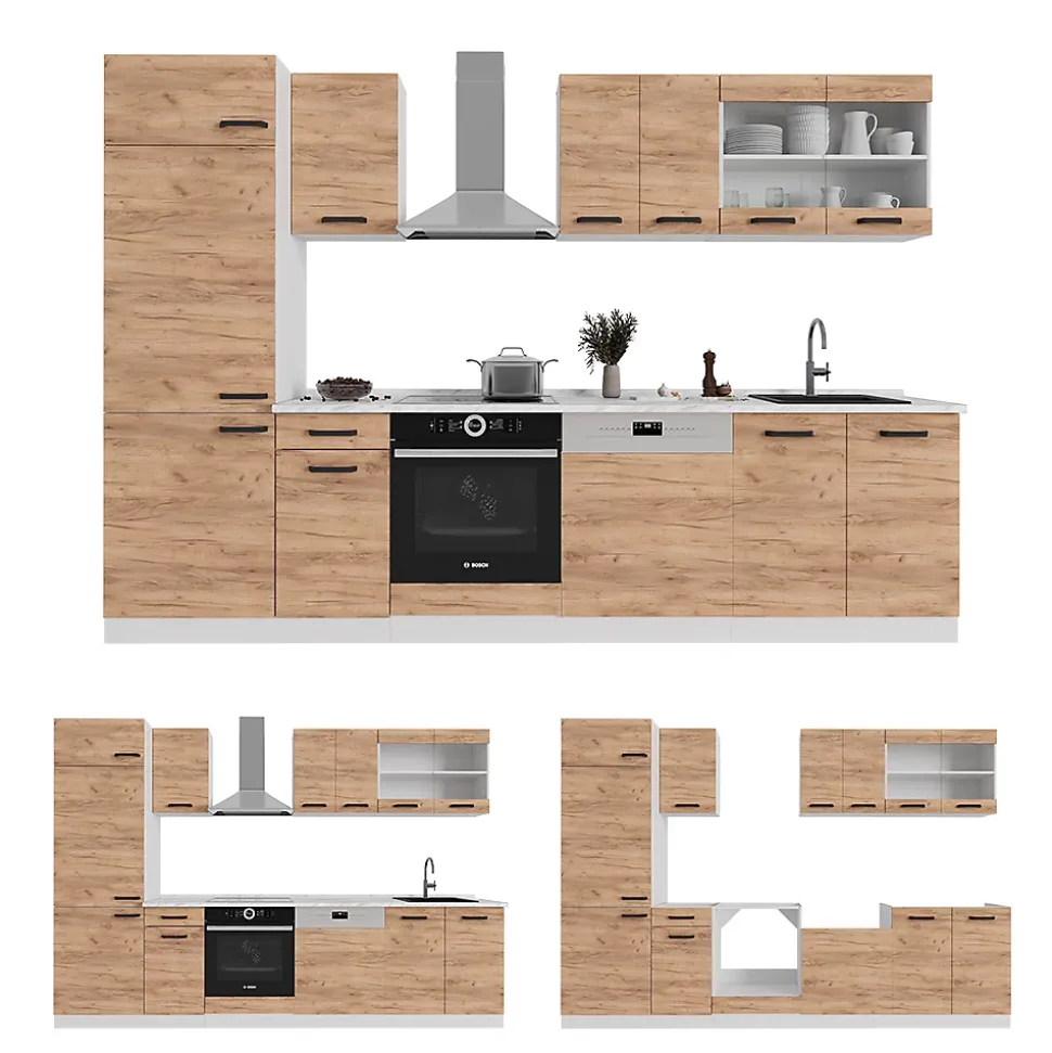 Vicco Meuble bas sous-évier Anthracite Haute brillance 80cm PT Marbre