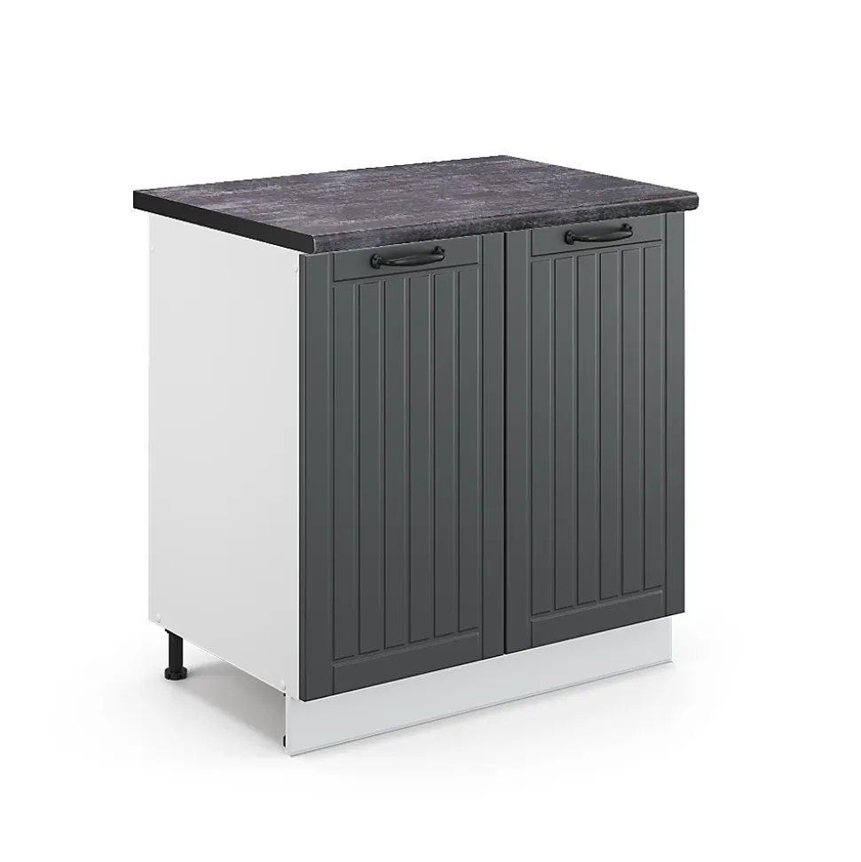 Vicco Meuble bas sous-évier Anthracite campagne 80cm , PT Anthracite