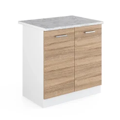Vicco Meuble bas sous-évier Sonoma 80cm , PT Marbre