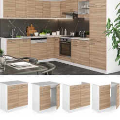 Vicco Meuble bas sous-évier Sonoma 80cm , PT Marbre