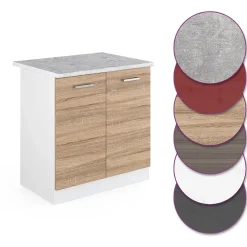 Vicco Meuble bas sous-évier Sonoma 80cm , PT Marbre