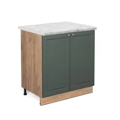 Vicco Meuble bas sous-évier Vert Or Campagne 80cm , PT Marbre