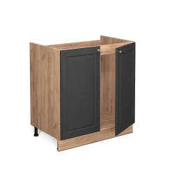 Vicco Meuble bas sous-évier Anthracite-or 80cm sans PT