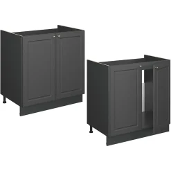 Vicco Meuble bas sous-évier Anthrazit-Gold Landhaus 80cm , PT Chêne