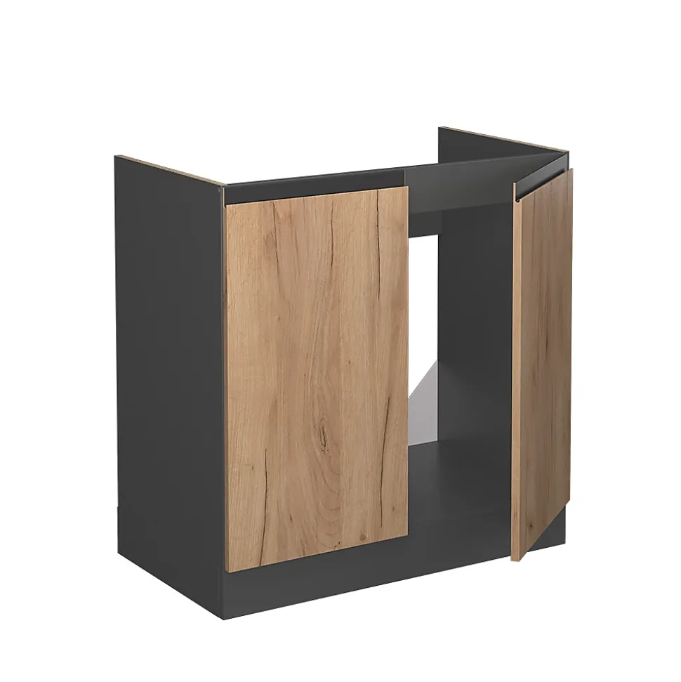 Vicco Meuble bas sous-évier Chêne de force doré 80cm , PT Chêne