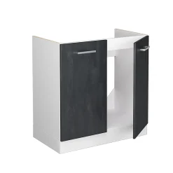 Vicco Meuble bas sous-évier Béton noir 80cm PT Anthracite