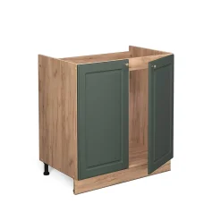 Vicco Meuble bas sous-évier Vert Or Campagne 80cm sans PT