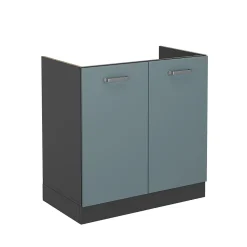Vicco Meuble bas sous-évier Bleu-gris 80cm sans PT