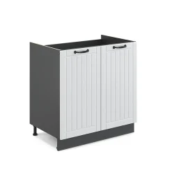 Vicco Meuble bas sous-évier Blanc campagne 80cm sans PT