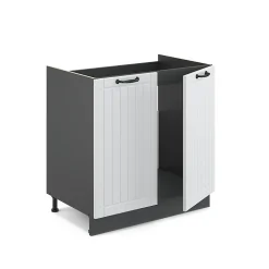 Vicco Meuble bas sous-évier Blanc campagne 80cm sans PT