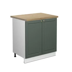 Vicco Meuble bas sous-évier Vert Or Campagne 80cm , PT Chêne