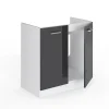 Vicco Meuble bas sous-évier Anthracite Haute brillance 80cm , PT Chêne