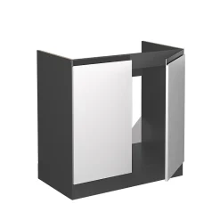 Vicco Meuble bas sous-évier Blanc 80cm PT Marbre