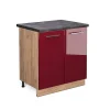 Vicco Meuble bas sous-évier Rouge bordeaux Haute brillance 80cm , PT Anthracite