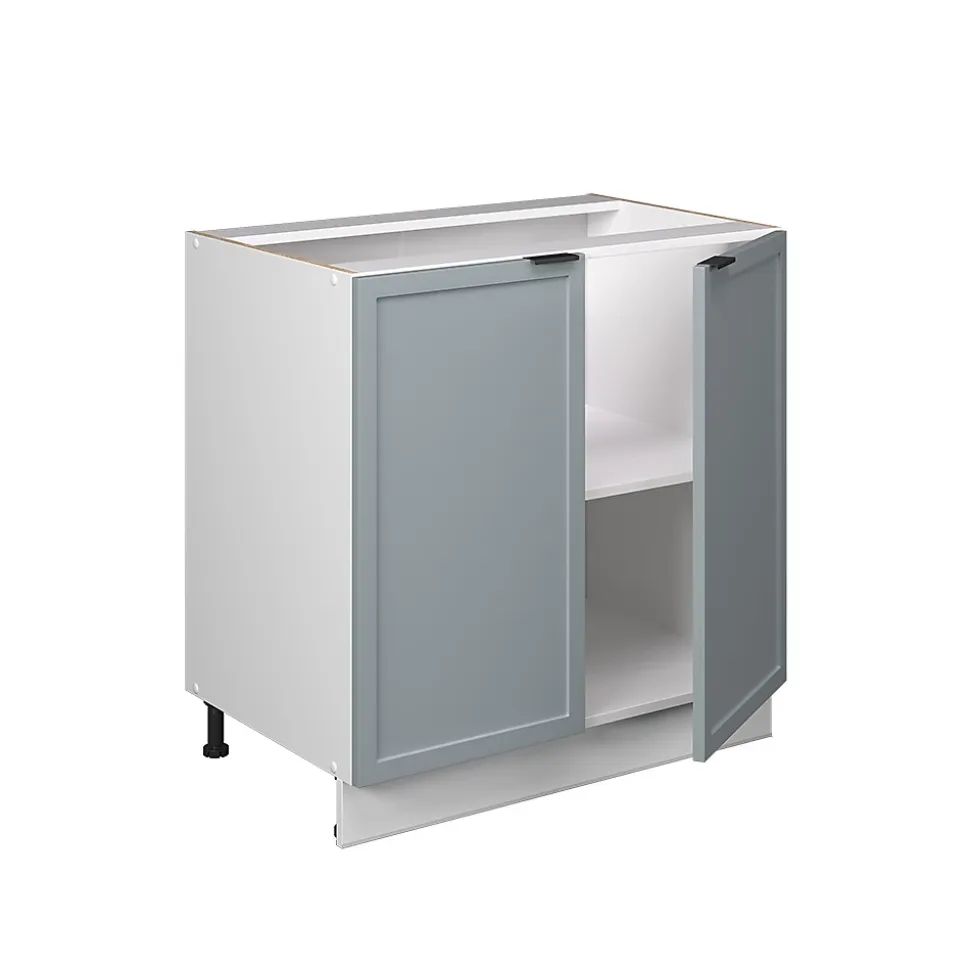 Vicco Meuble bas sous-évier Bleu clair-gris 80cm avec étagère, sans PT