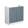 Vicco Meuble bas sous-évier Bleu-gris 80cm sans PT