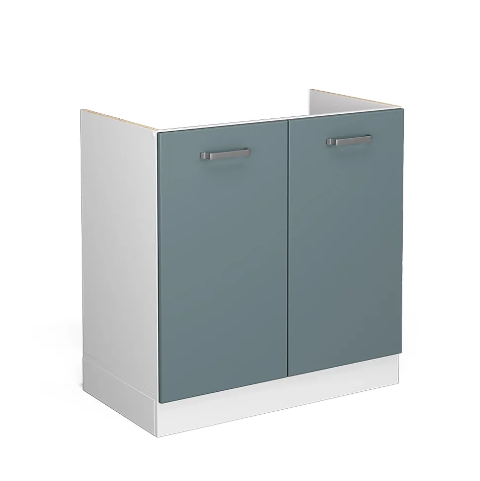Vicco Meuble bas sous-évier Bleu-gris 80cm sans PT